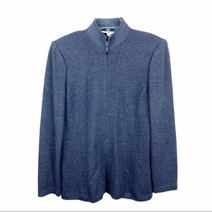 ST. JOHN collection Santana Knit Full zip high collar Cardigan